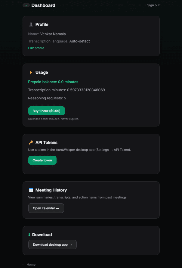 Generate API token